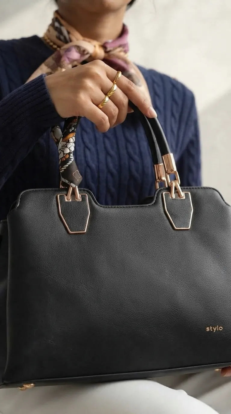 Black Formal Hand Bag For Women P36674