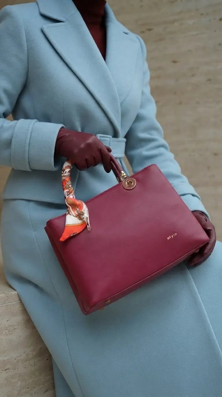 Maroon Formal Hand Bag For Women P36676