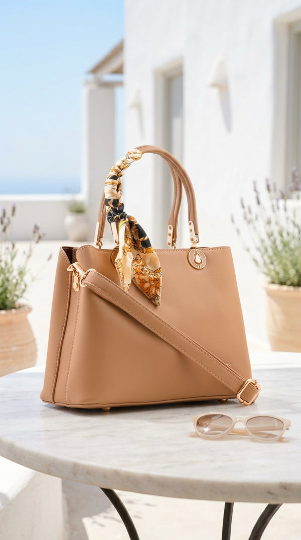 Beige Formal Hand Bag For Women P36676