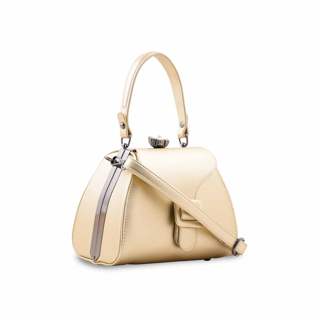 Golden Formal Hand Bag For Women P36678