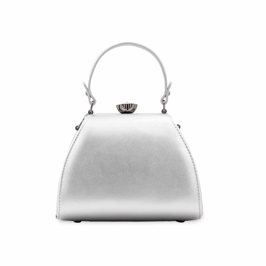 Silver Formal Hand Bag For Women P36678