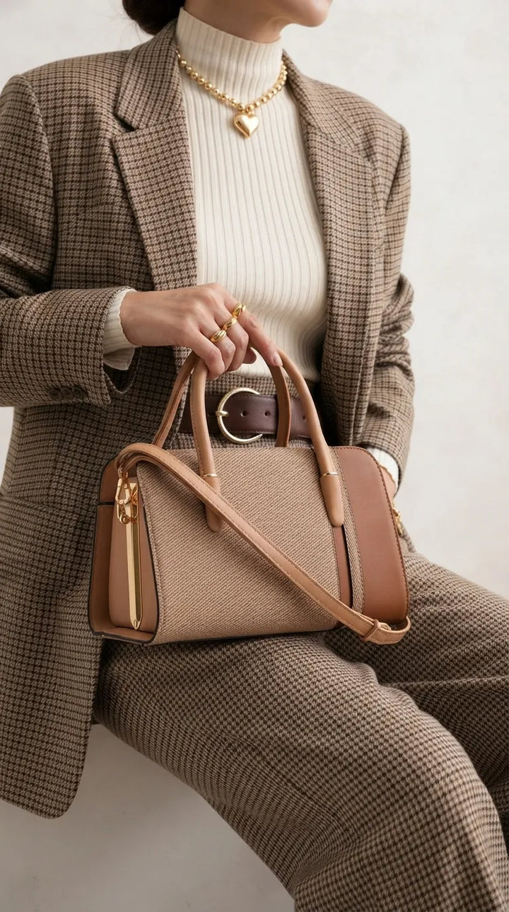 Cream Formal Hand Bag For Women P36679