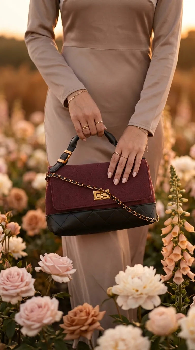 Maroon Formal Hand Bag For Women P36690