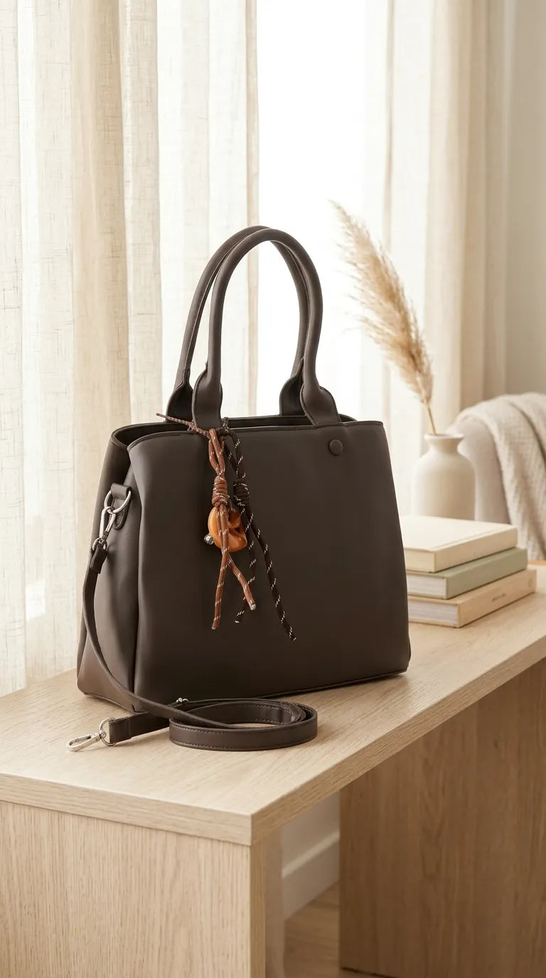 Coffee Formal Hand Bag For Women P36693
