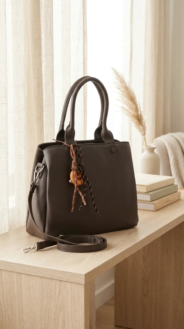 Coffee Formal Hand Bag For Women P36693