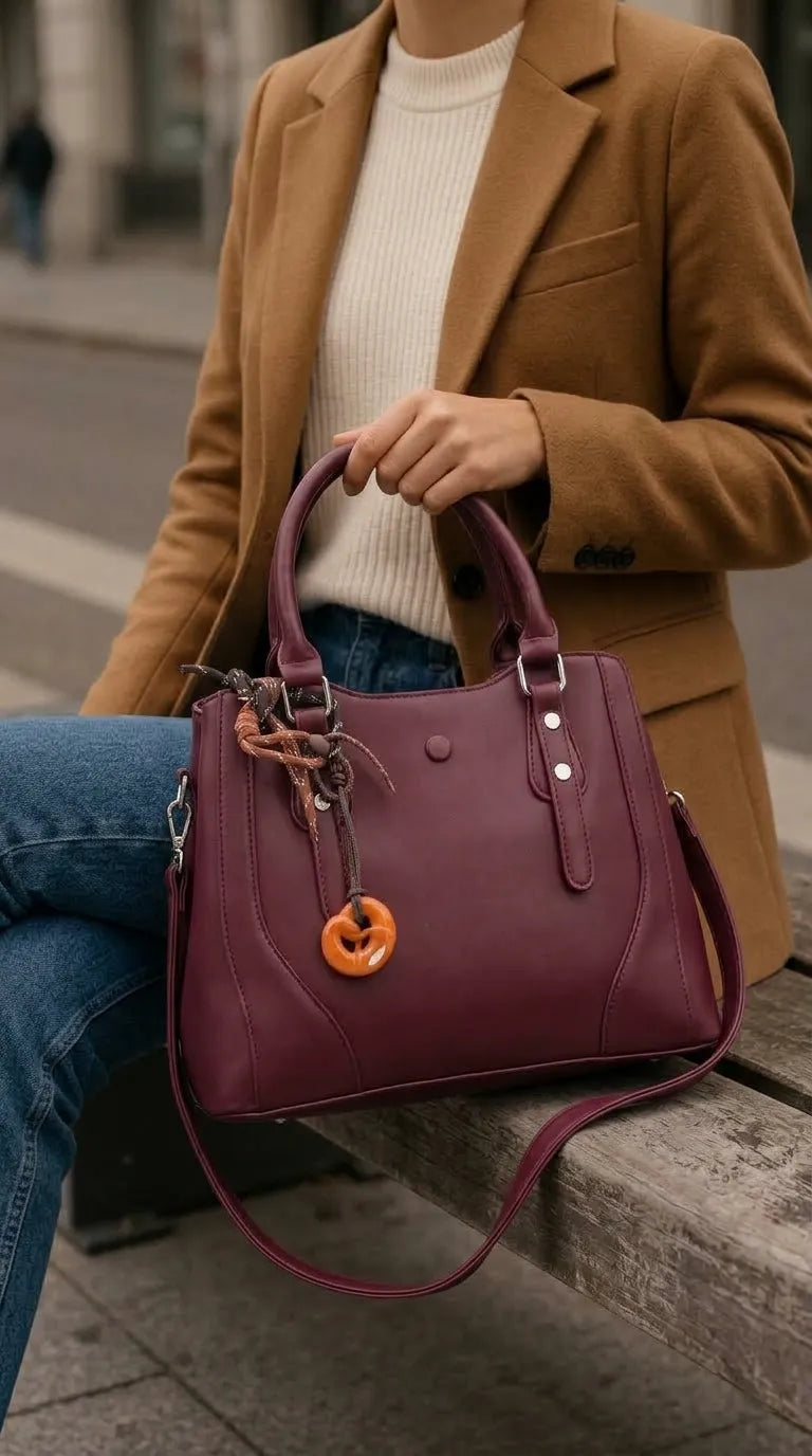 Maroon Formal Hand Bag For Women P36696