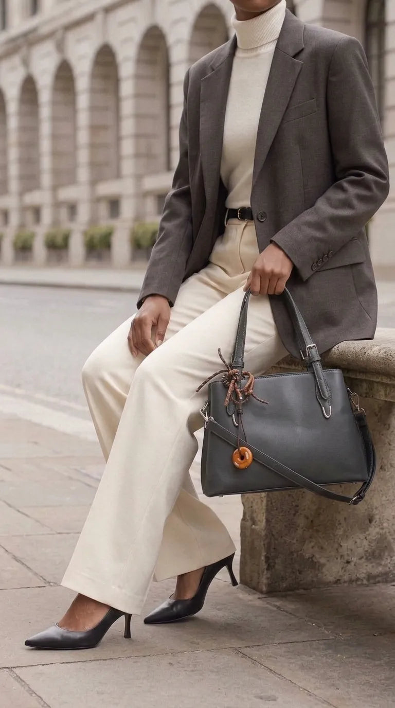 Grey Formal Hand Bag For Women P36697