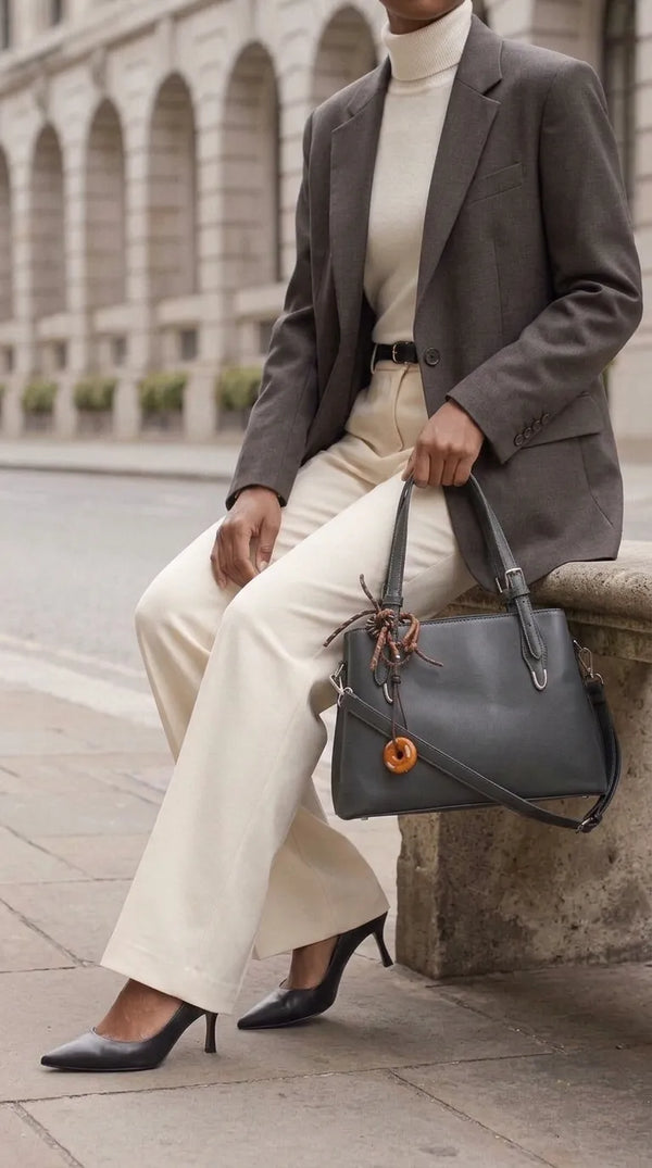 Grey Formal Hand Bag For Women P36697