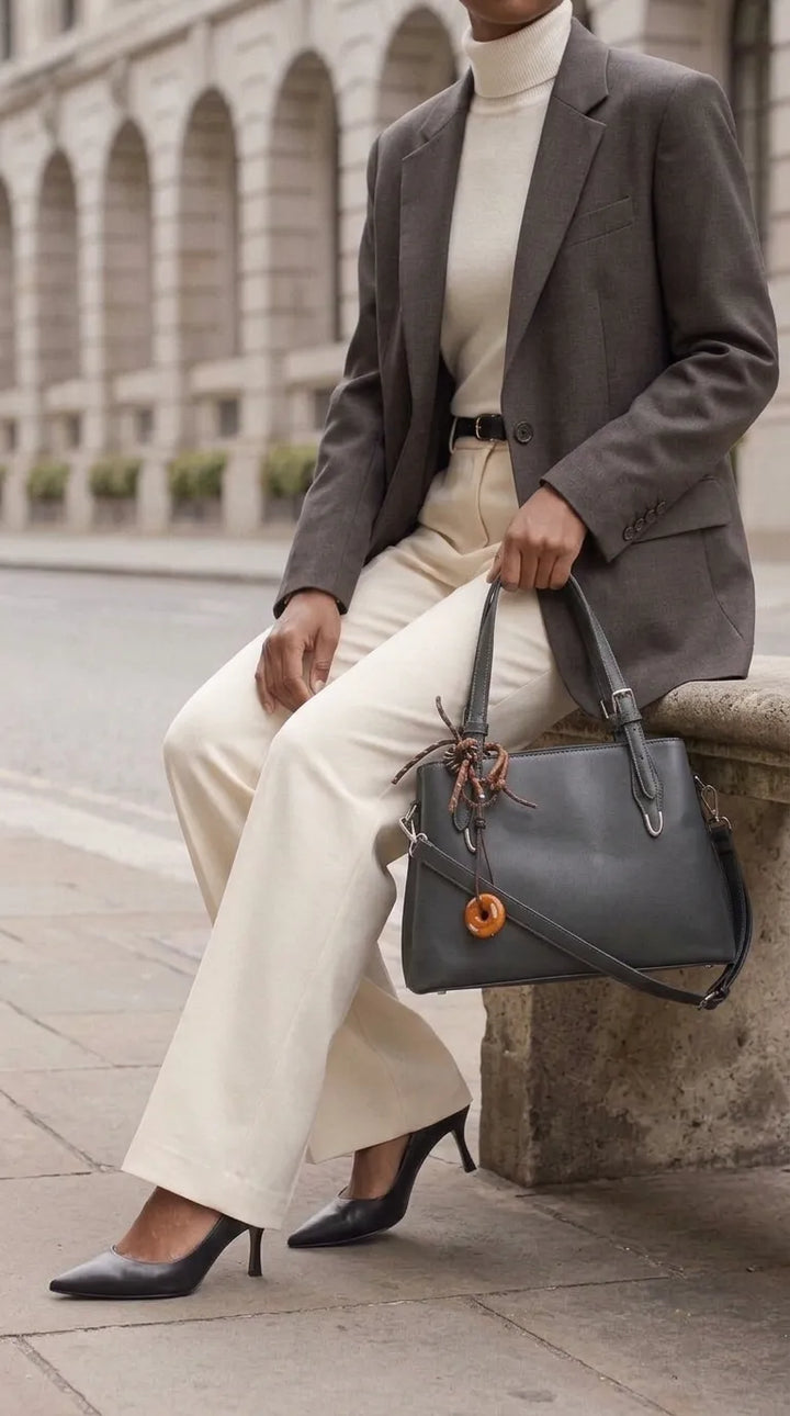Grey Formal Hand Bag For Women P36697