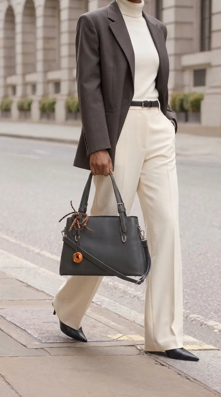 Grey Formal Hand Bag For Women P36697