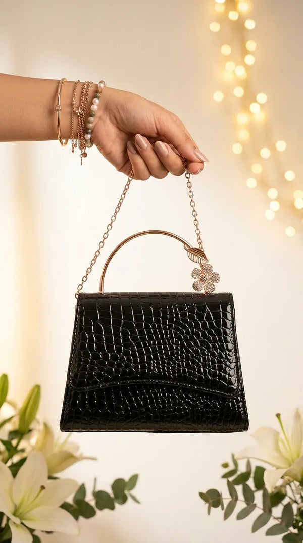 Black Formal Clutch For Ladies P36708