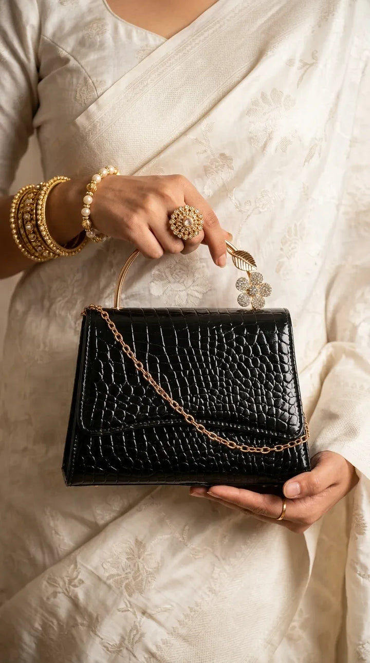 Black Formal Clutch For Ladies P36708