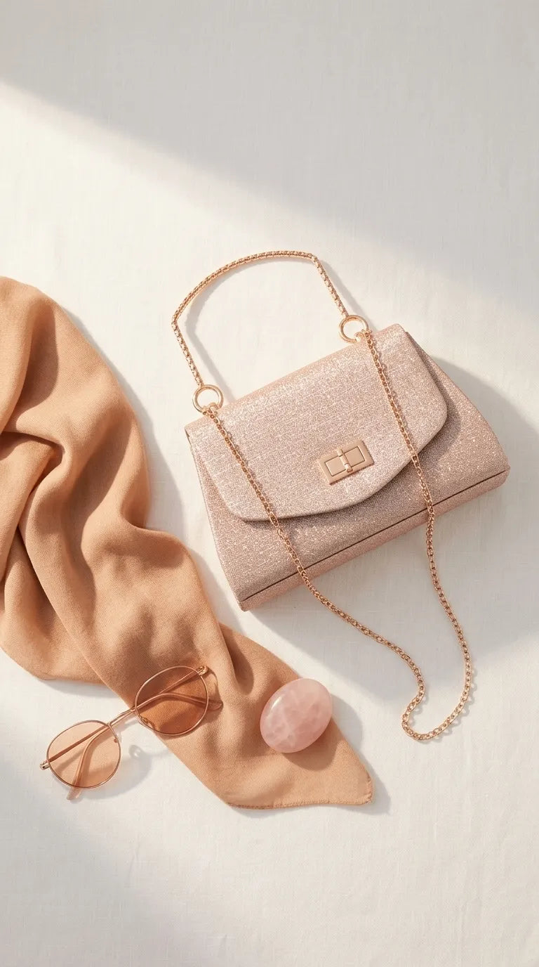 Golden Fancy Clutch For Ladies P36710