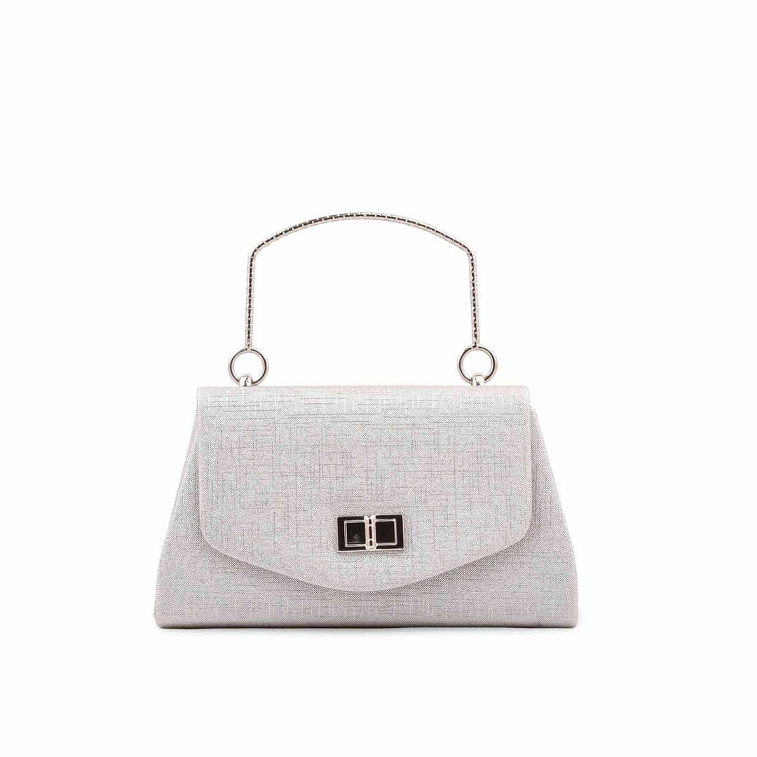 Silver Fancy Clutch For Ladies P36710