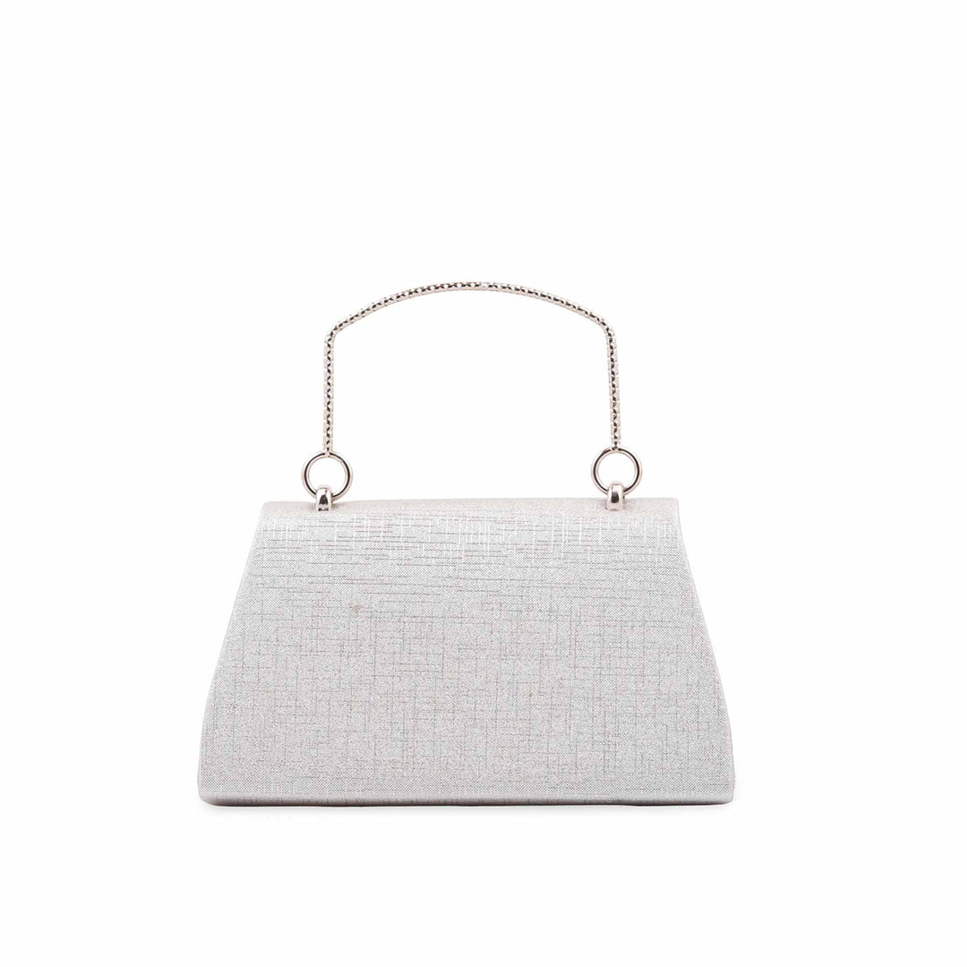 Silver Fancy Clutch For Ladies P36710