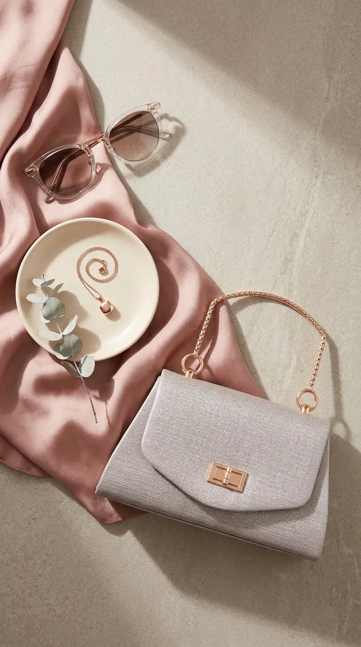 Beige Fancy Clutch For Ladies P36710