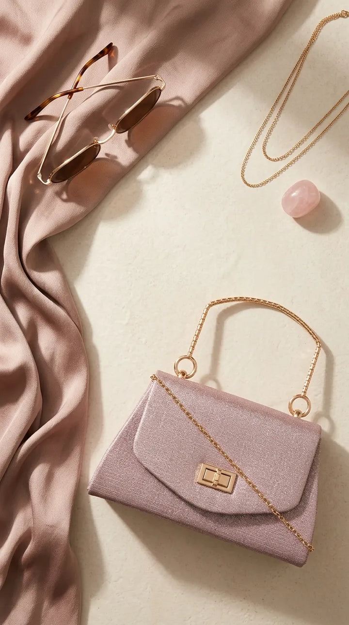 Champagne Fancy Clutch For Ladies P36710