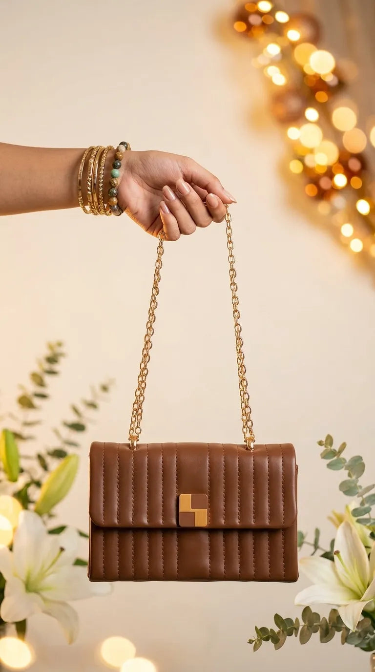 Coffee Formal Clutch For Ladies P36713