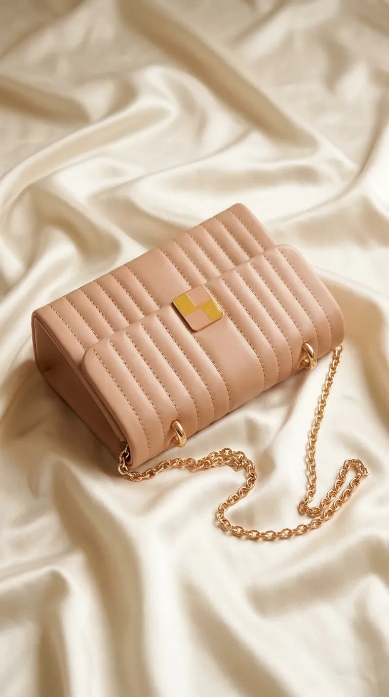 Beige Formal Clutch For Ladies P36713