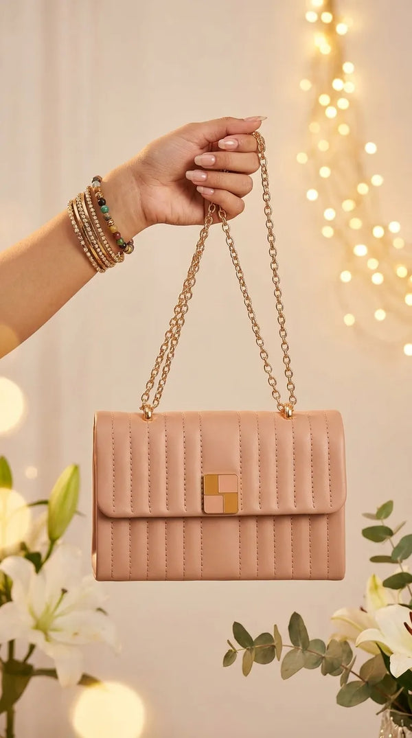 Beige Formal Clutch For Ladies P36713