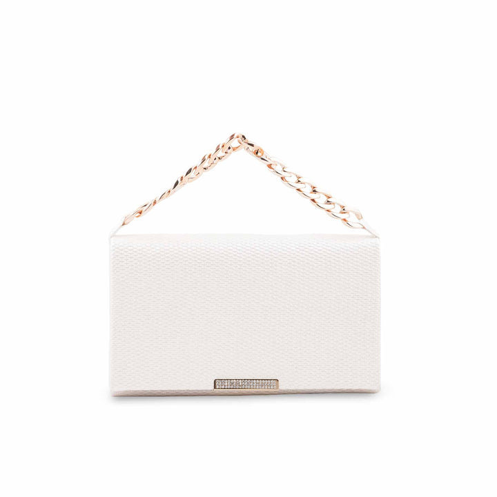 White Formal Clutch For Ladies P36722