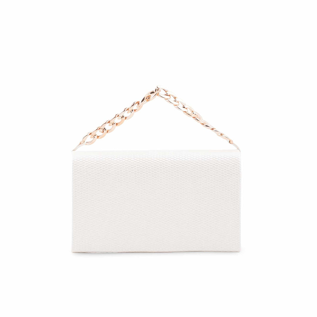 White Formal Clutch For Ladies P36722