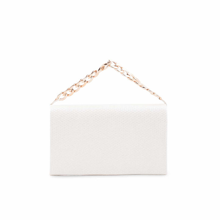 White Formal Clutch For Ladies P36722