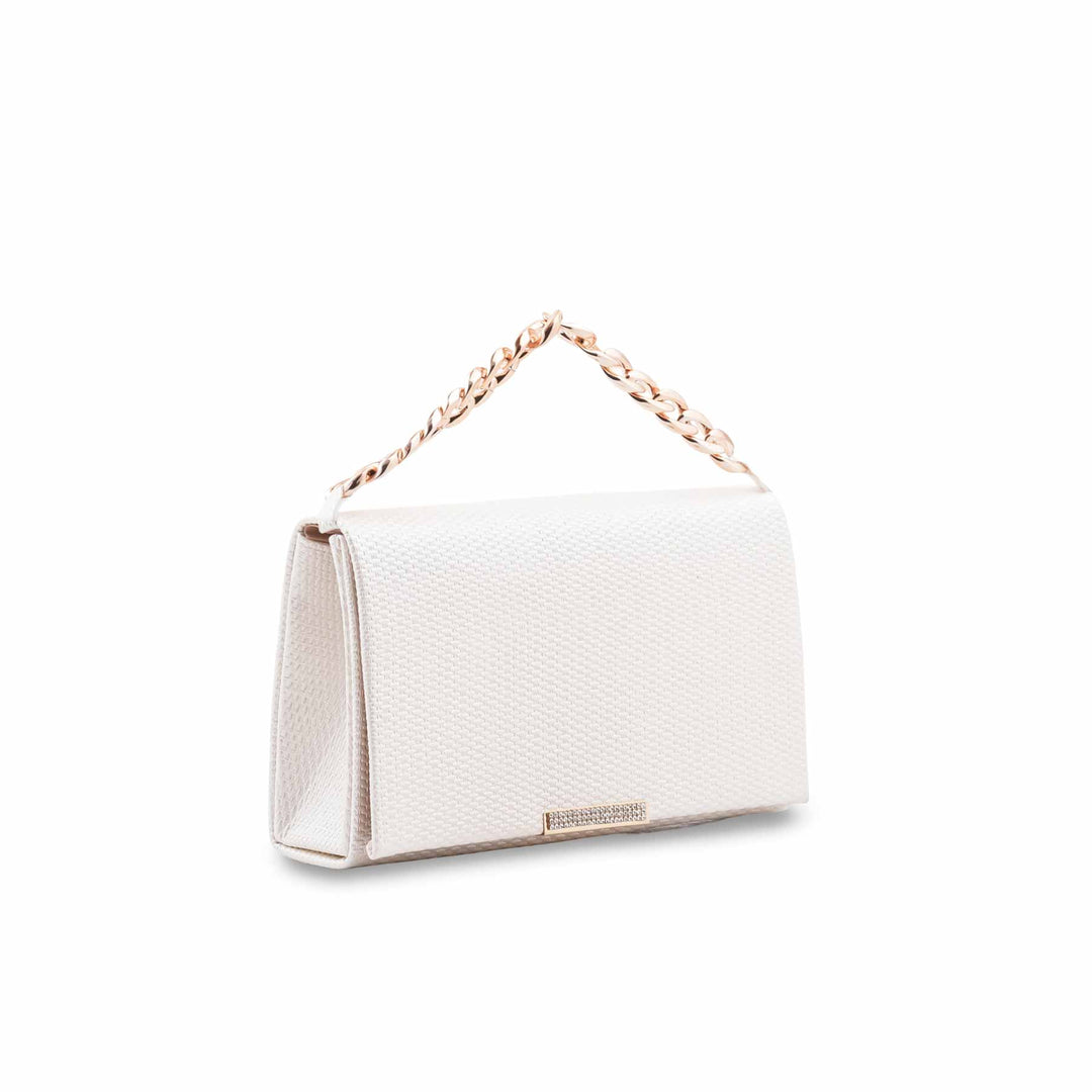 White Formal Clutch For Ladies P36722