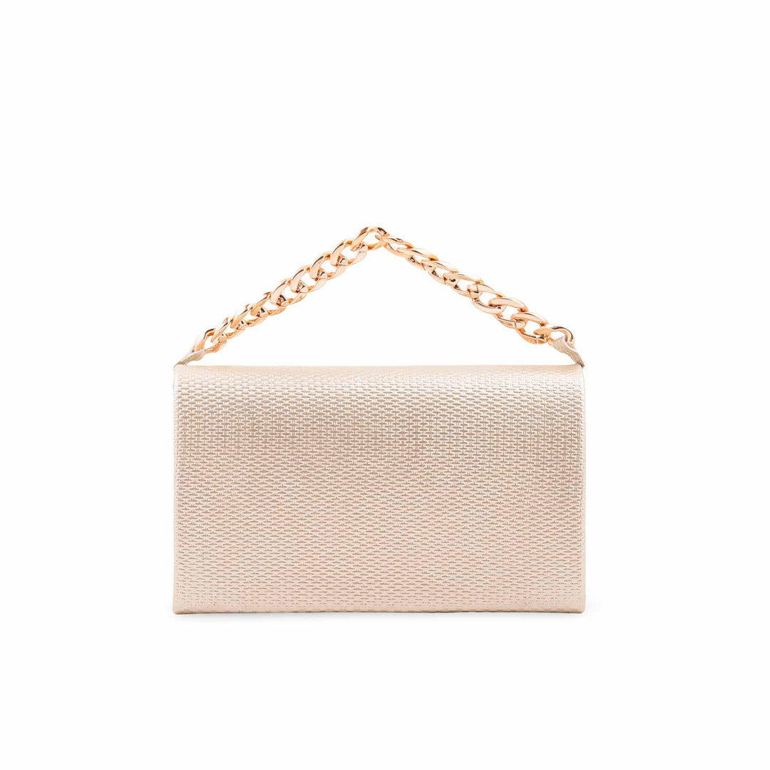 Golden Formal Clutch For Ladies P36722