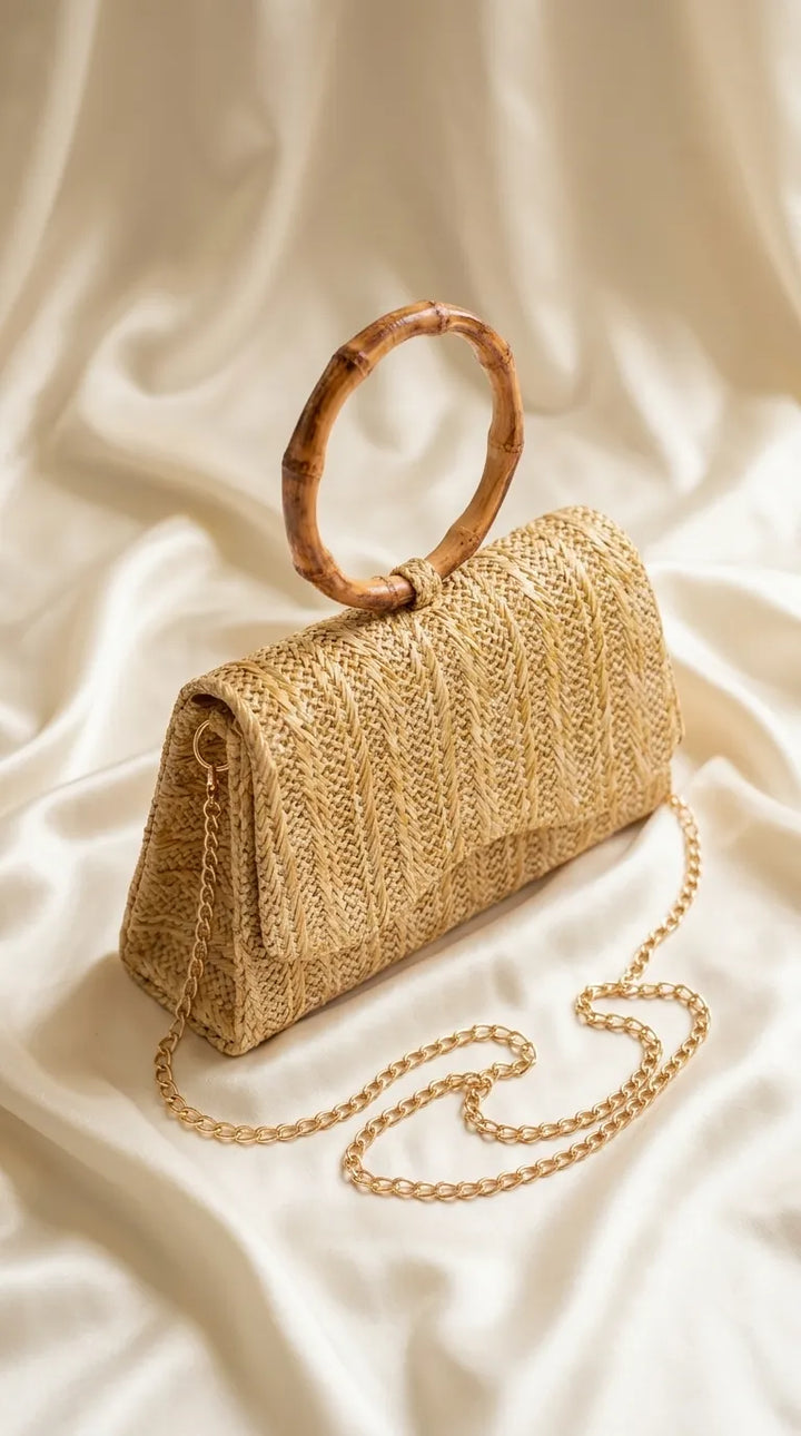 Beige Formal Clutch For Ladies P36725