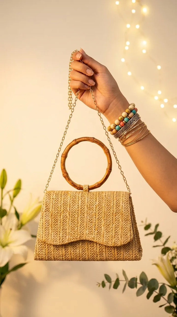 Beige Formal Clutch For Ladies P36725