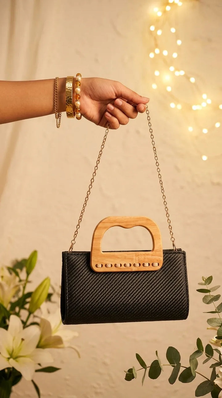 Black Formal Clutch For Ladies P36728
