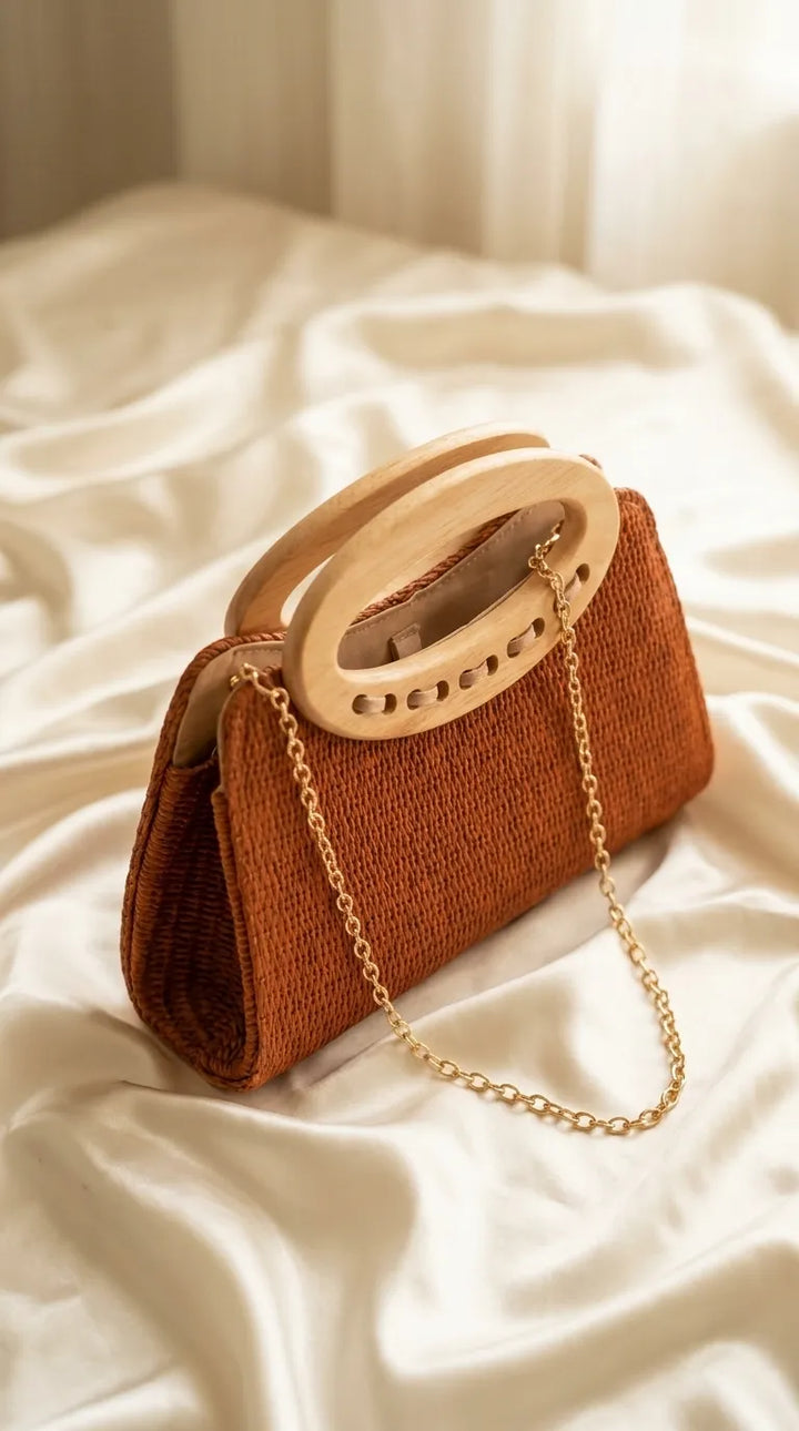 Brown Formal Clutch For Ladies P36729