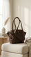Coffee Formal Shoulder Bag For Ladies P36761