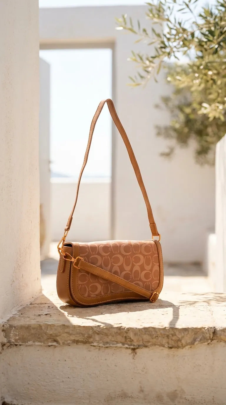 Coffee Formal Shoulder Bag For Ladies P36767