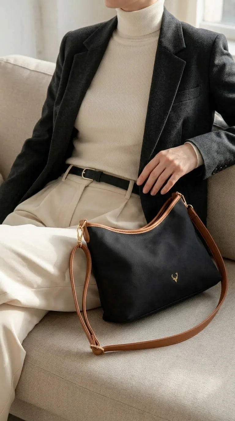 Black Formal Shoulder Bag For Women P36778