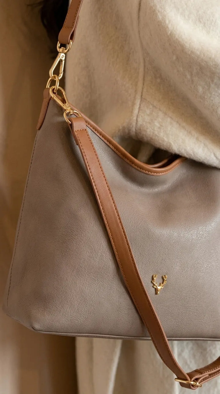 Beige Formal Shoulder Bag For Women P36778