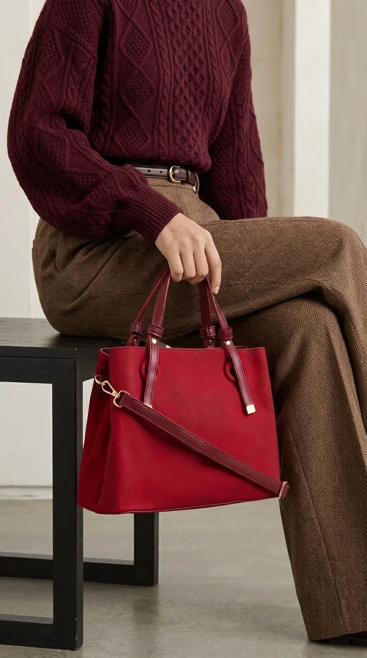 Maroon Formal Hand Bag For Ladies P36782