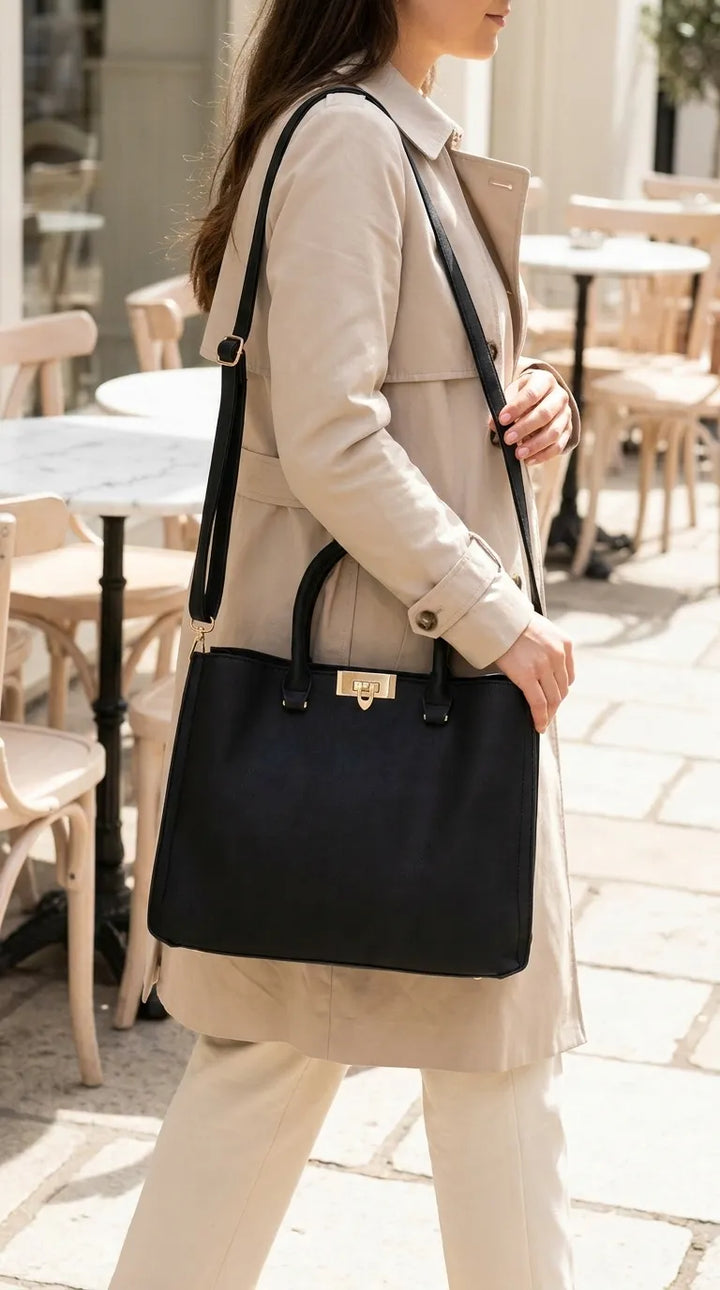 Black Formal Shoulder Bag For Ladies P36783