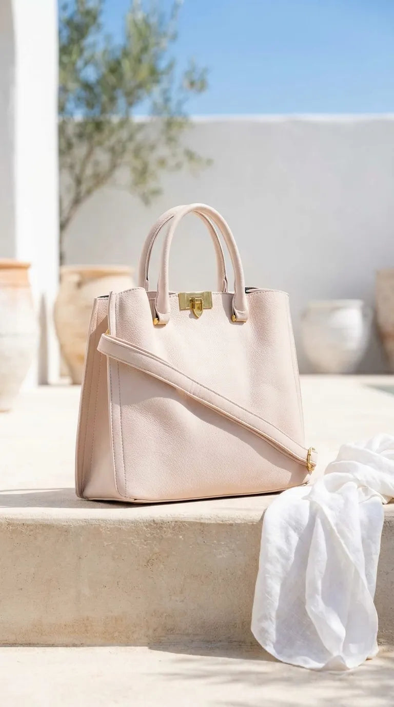 Beige Formal Shoulder Bag For Ladies P36783