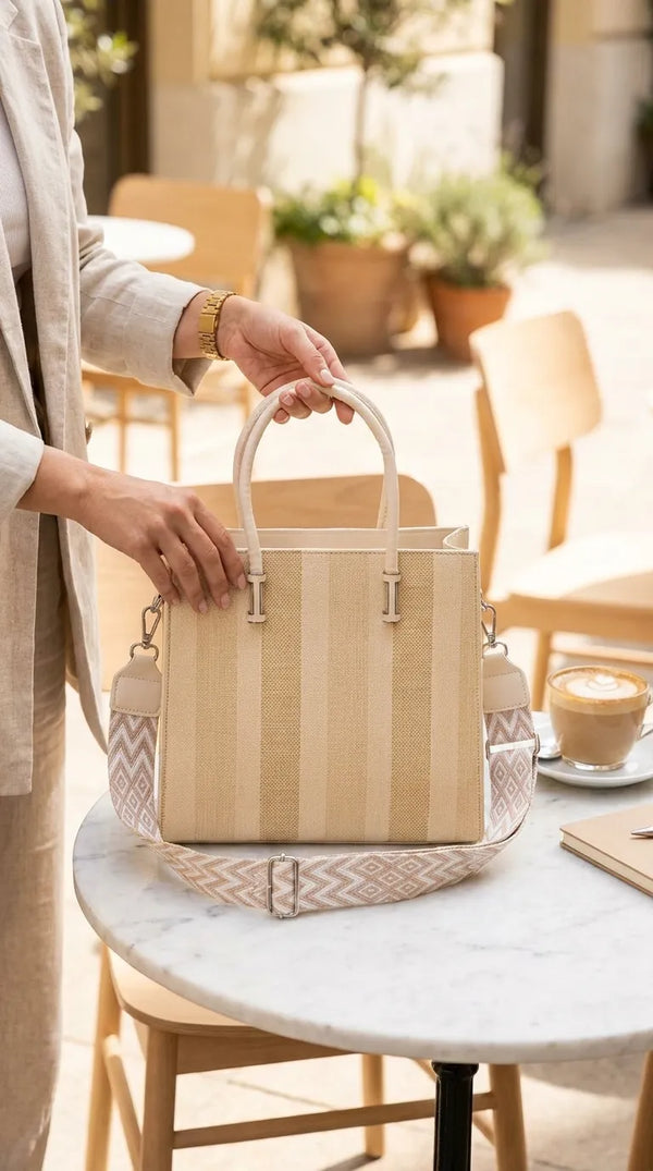 Beige Formal Shoulder Bag For Ladies P36822