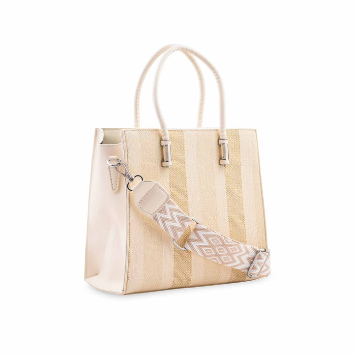 Beige Formal Shoulder Bag For Ladies P36822