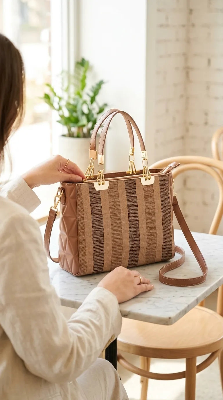 Brown Formal Shoulder Bag For Ladies P36823