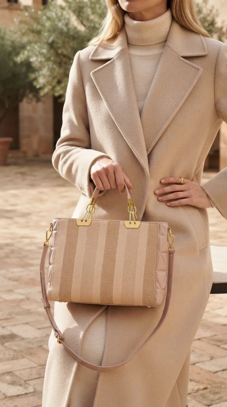 Beige Formal Shoulder Bag For Ladies P36823
