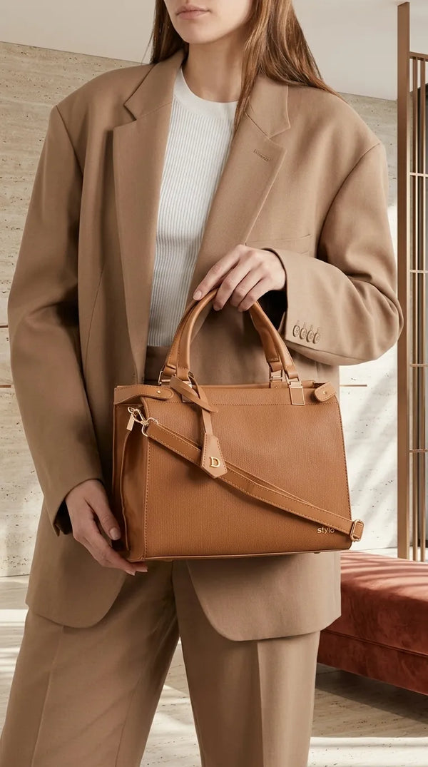 Khaki Formal Hand Bag For Ladies P36826