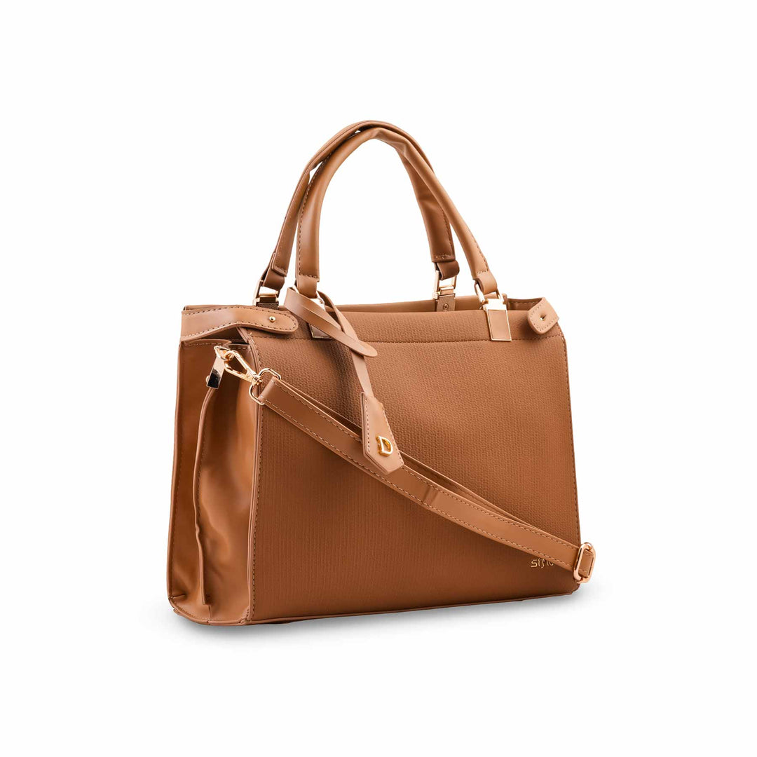 Khaki Formal Hand Bag For Ladies P36826