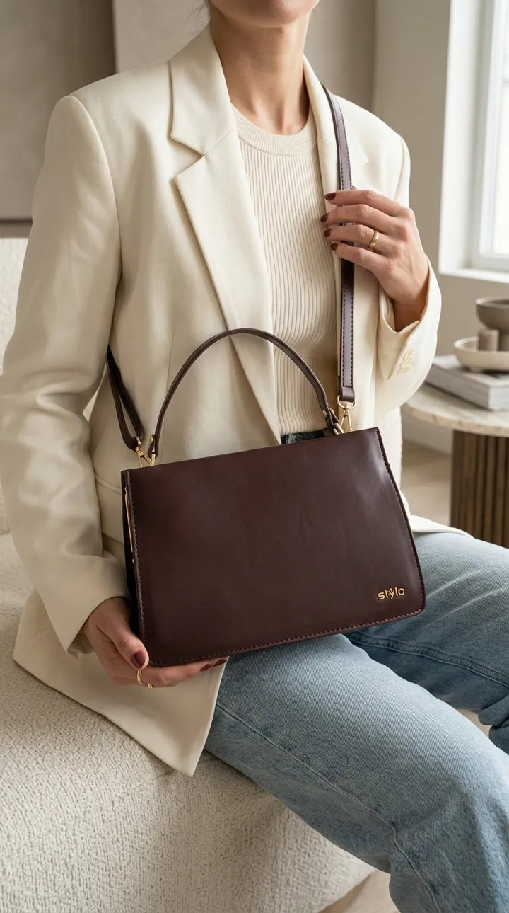 Brown Formal Shoulder Bag For Ladies P36829