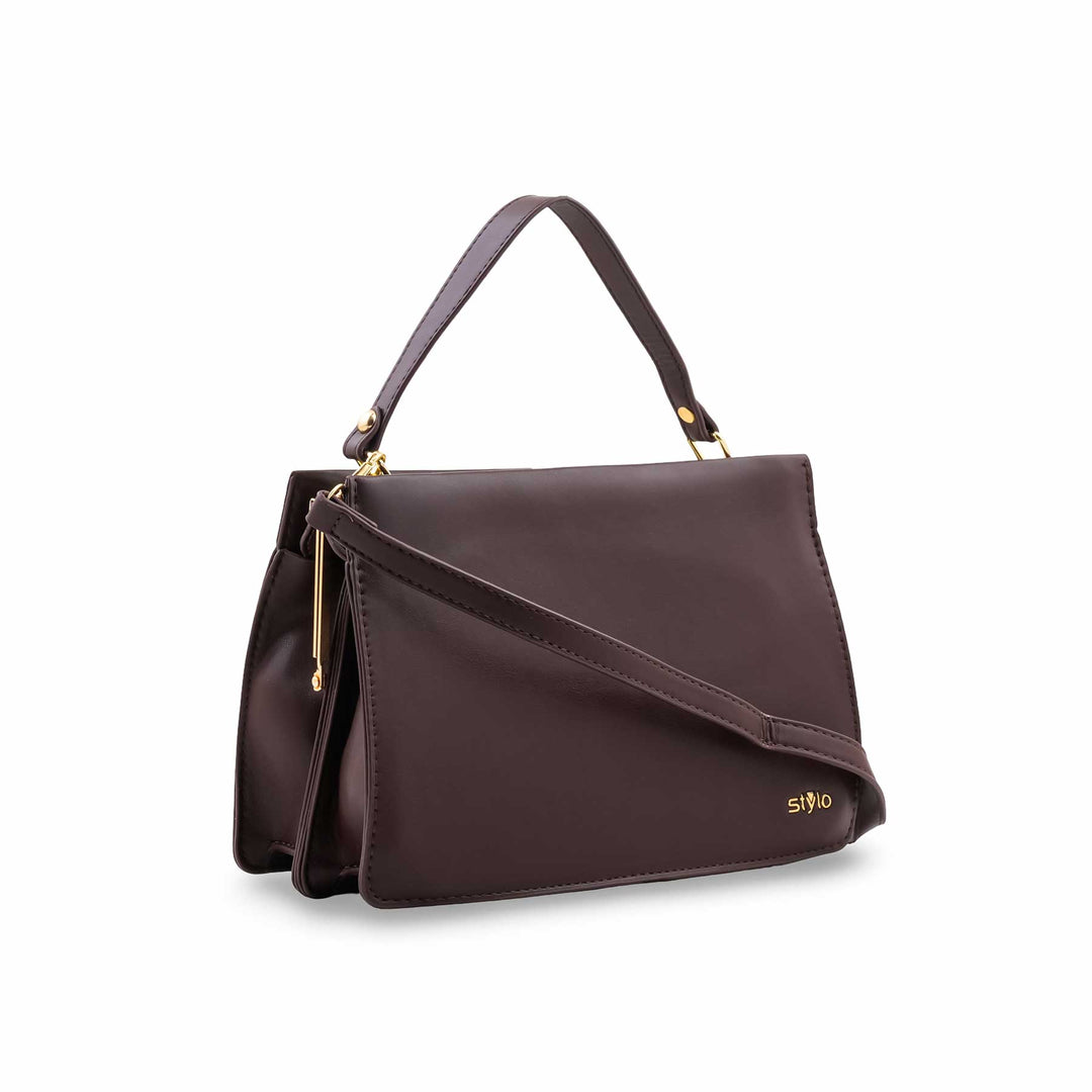 Brown Formal Shoulder Bag For Ladies P36829