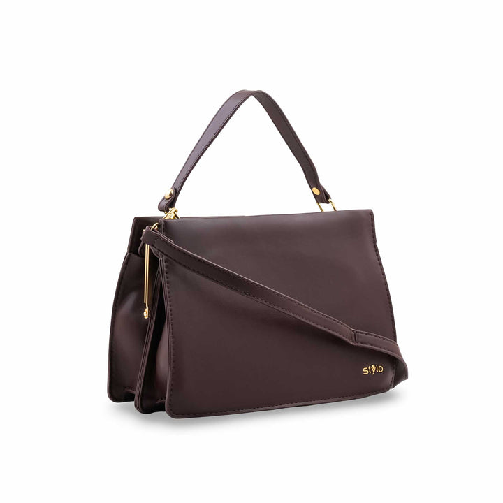 Brown Formal Shoulder Bag For Ladies P36829