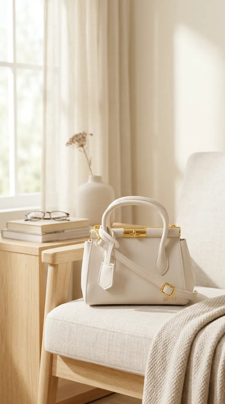 Beige Formal Hand Bag For Ladies P36830